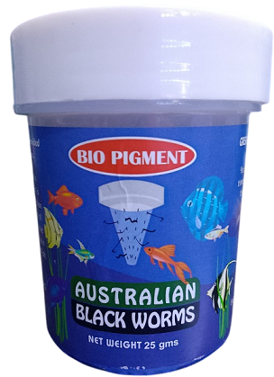 Australian Black Worms – Natural Color Enhancer for Tropical Fish (25g)