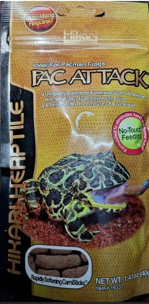 Hikari Pac Attack Rapidly Softening CarniStick – 40g | No-Touch Sinking Food for Pacman Frogs